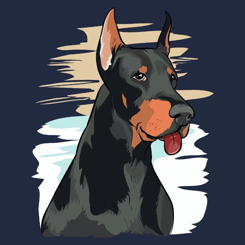 Playful Doberman Portrait Artwork