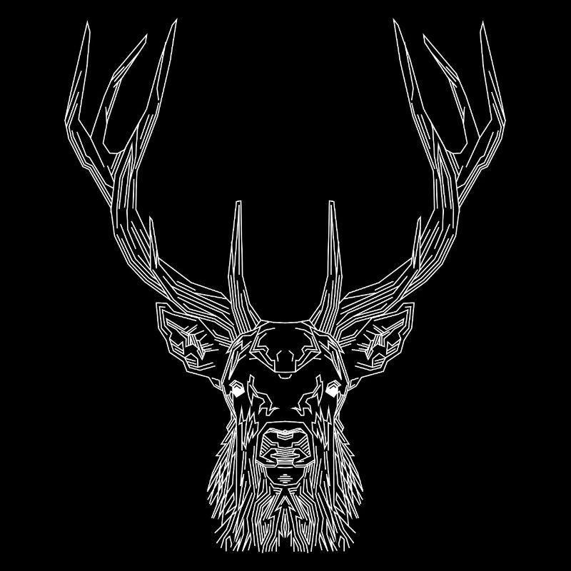 Tech Deer – Geometrischer Hirsch in Weiß