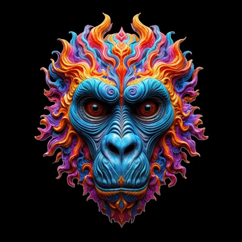 Lebendiger Flammen-Gorilla