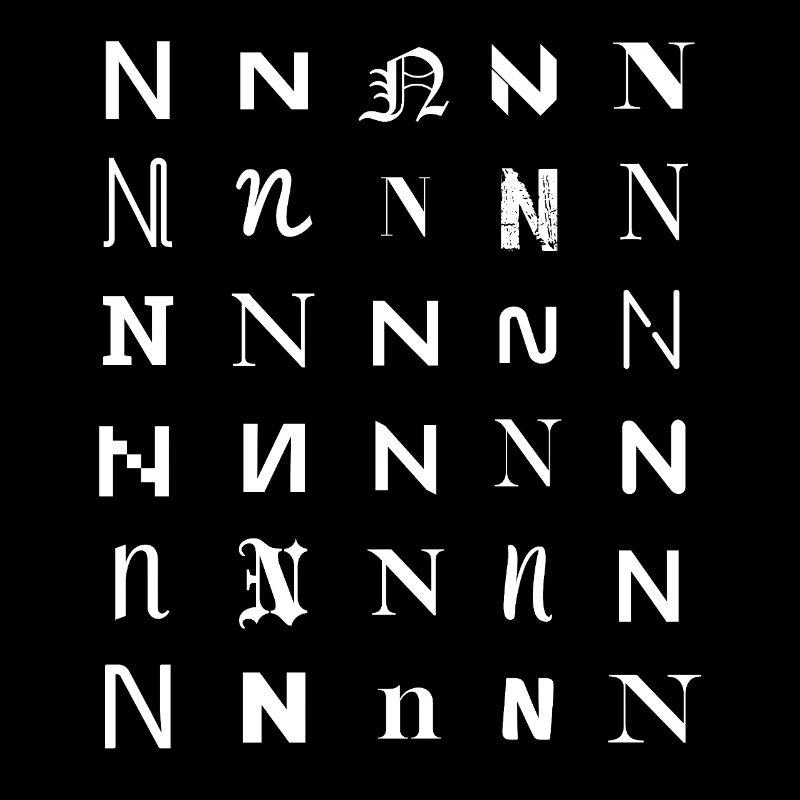 N Glyph Mosaic: Varied Typefaces