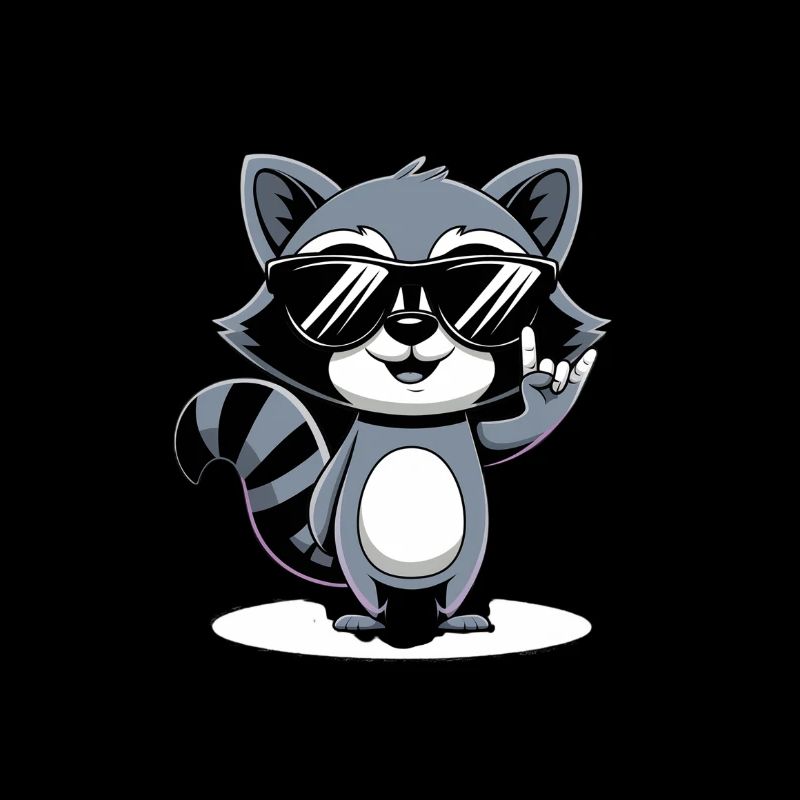 Cooler Waschbär mit Sonnenbrille