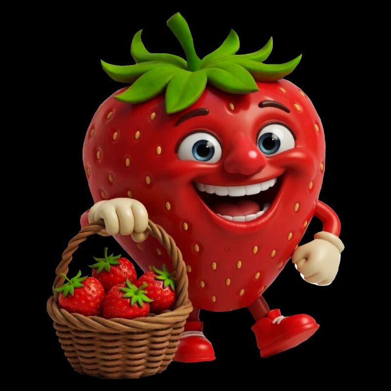 Fraise avec visage