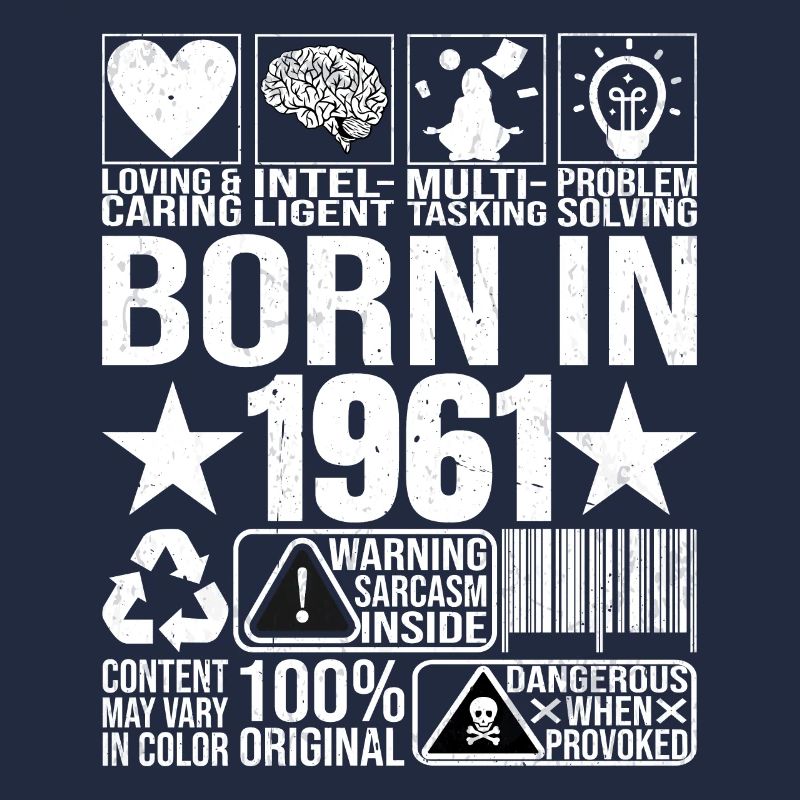 Né en 1961 Content Warning Label Barcode