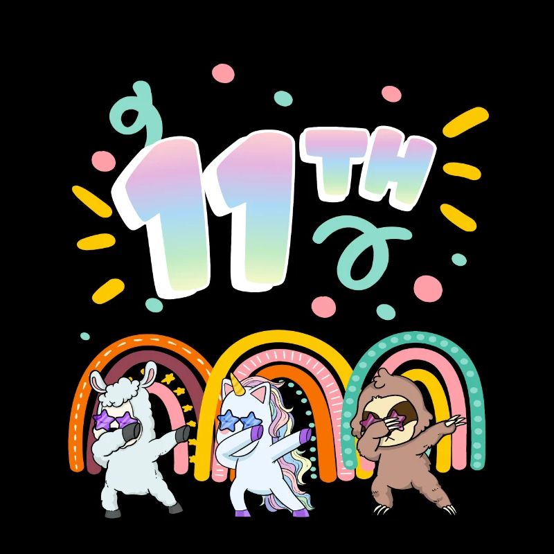 11. Geburtstag Dabbing Llama Einhorn Faultier |