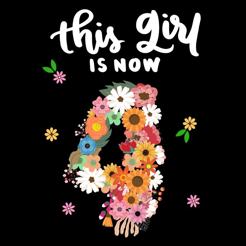 Cette fille est maintenant 4 fleurs colorées 4.