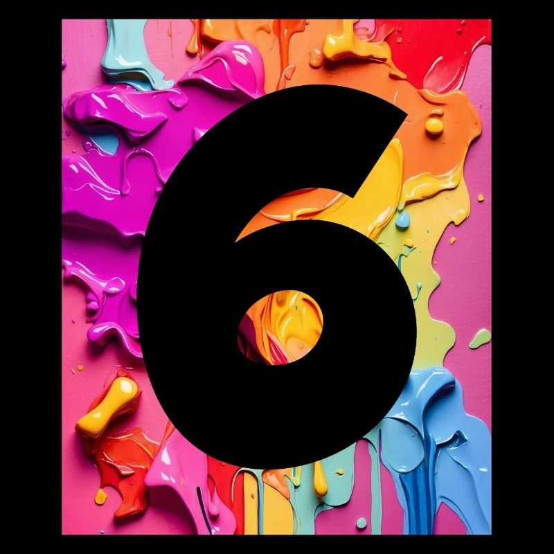 NON. 6 NUMÉRO 6 COLORÉ 6E ANNIVERSAIRE
