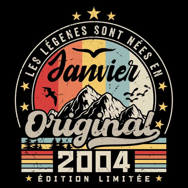 Janvier 2004 Vintage Rétro Anniversaire 2004