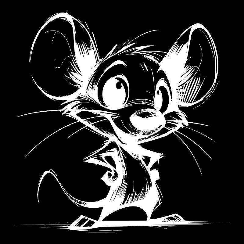 Little kids mouse with big eyes and ears