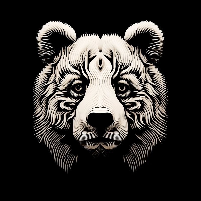 Abstract Op Art Bear Canvas - A Modern Wilderness