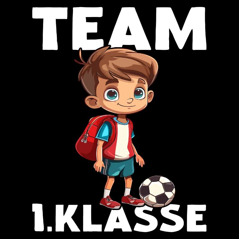 Team 1 Klasse Fußball Erstklässler Einschulung