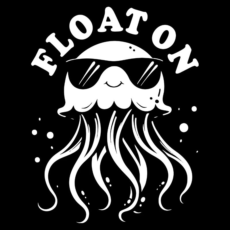 Float on, jellyfish with tentacles, sea creatures