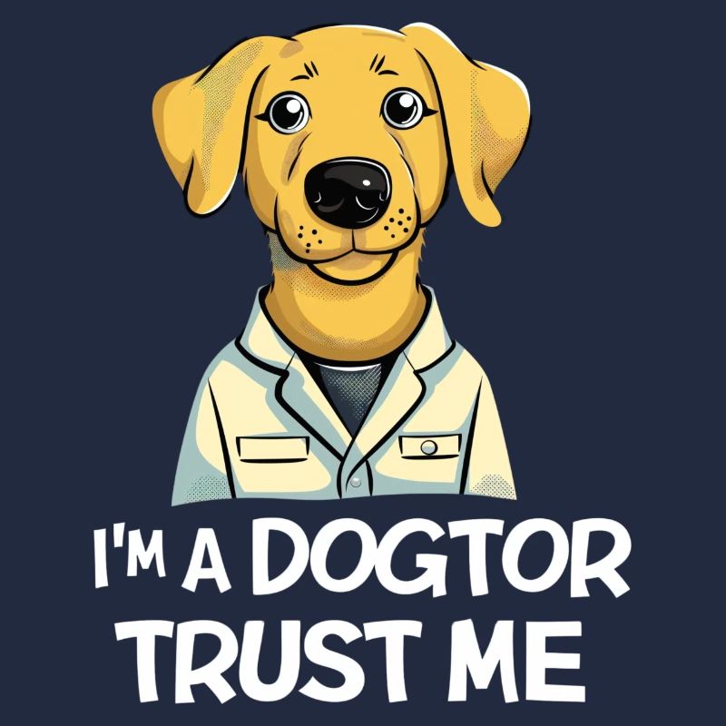 Happy Labradoodle as "Dogtor"