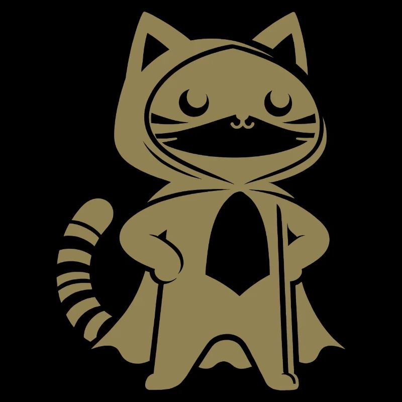 Super-héros Chat Silhouette Cape Minimaliste