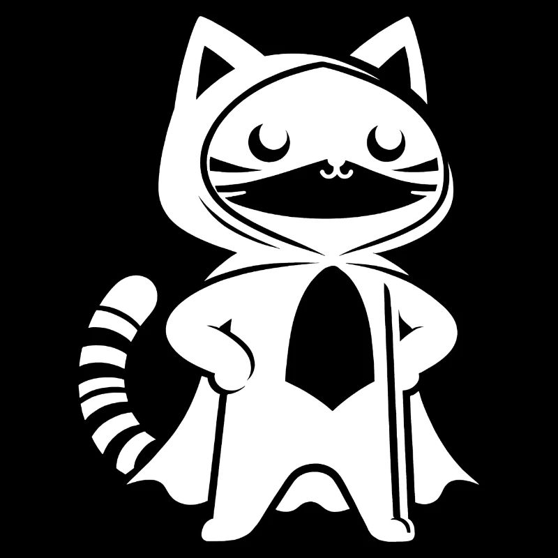 Super-héros Chat Silhouette Cape Minimaliste