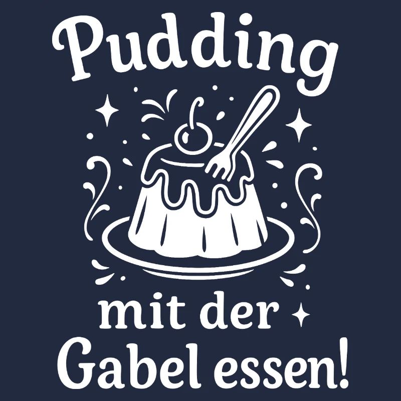 Pudding mit der Gabel Essen