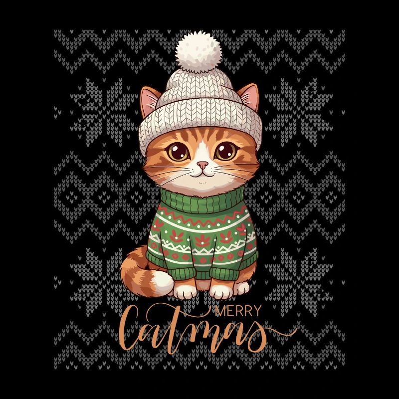 Kitten Christmas Knit Cozy