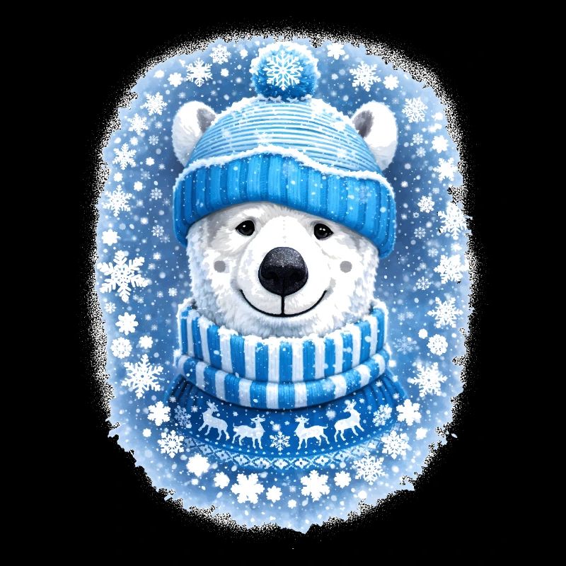 Niedlicher Eisbär im Winterlook