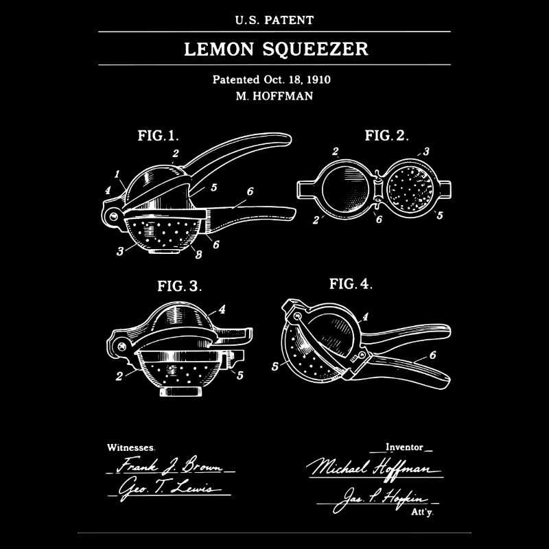 Art au trait de brevet Lemon Squeezer
