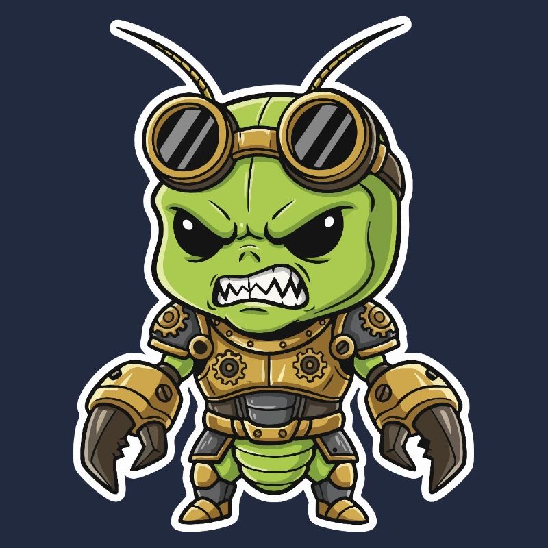 Alien Steampunk Warrior Armor Brass