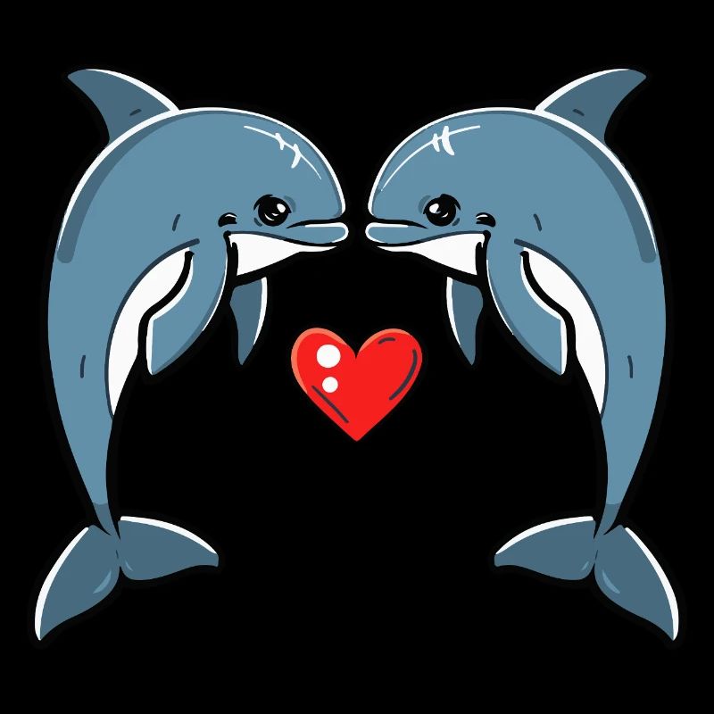 Couple de dauphins Saint-Valentin