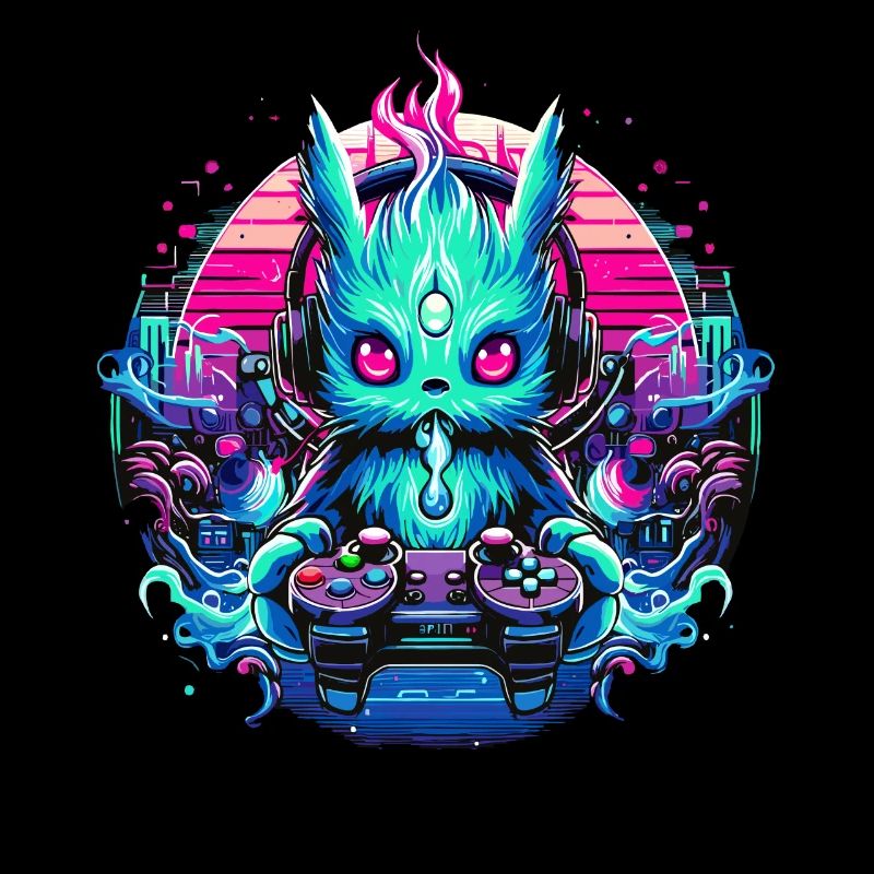 Synthwave Zocker Gaming Alien
