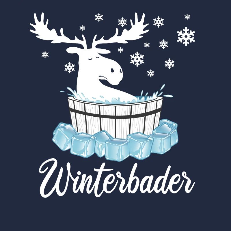 Elch Winterbader Eisbaden Eisbad Spruch
