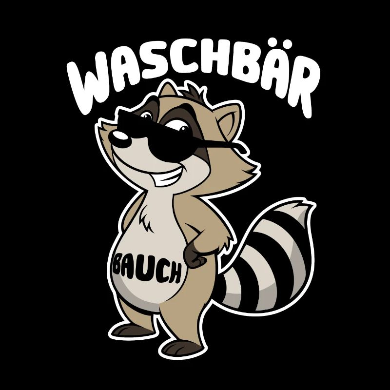 Waschbär Bauch - Waschbrett Bauch Cartoon