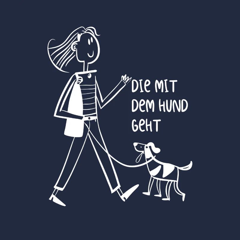 Die mit dem Hund geht - Gassi gehen - Geschenk