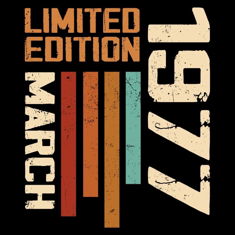 Mars 1977 Anniversaire 1977 Retro 1977 Mars