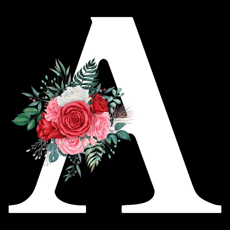 Lettre a floral rouge