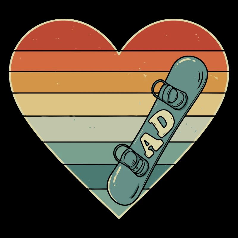 SNOWBOARD DAD Rétro Vintage Saint Valentin