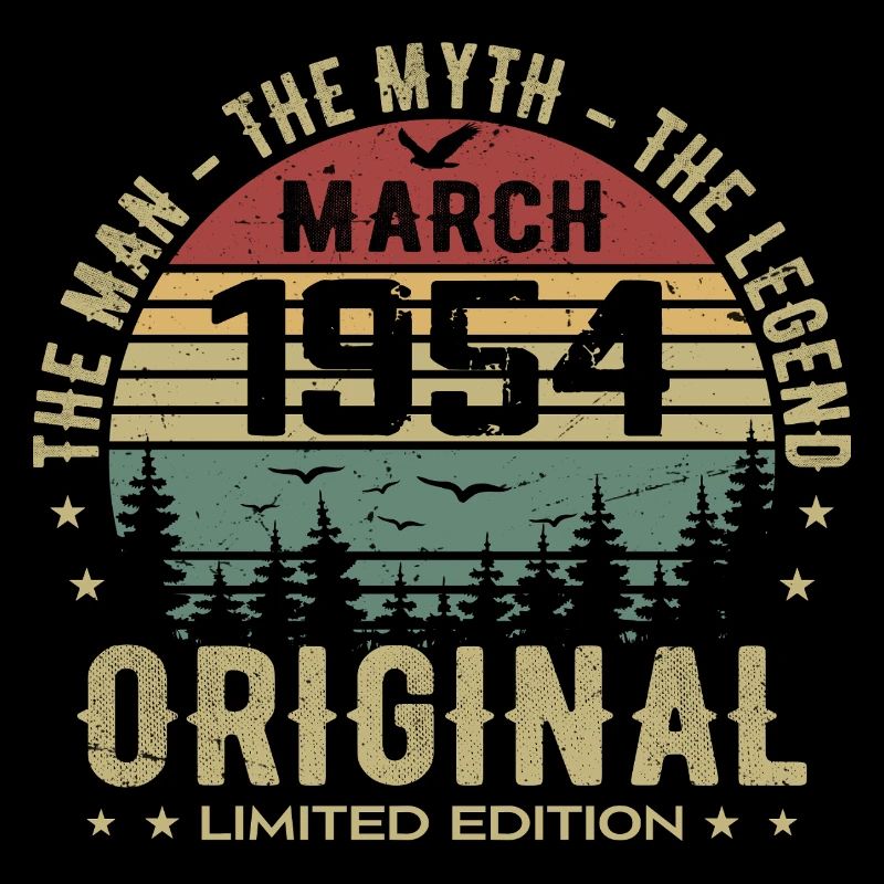 Cadeau pour le 71e Anniversaire Original Mars 1954