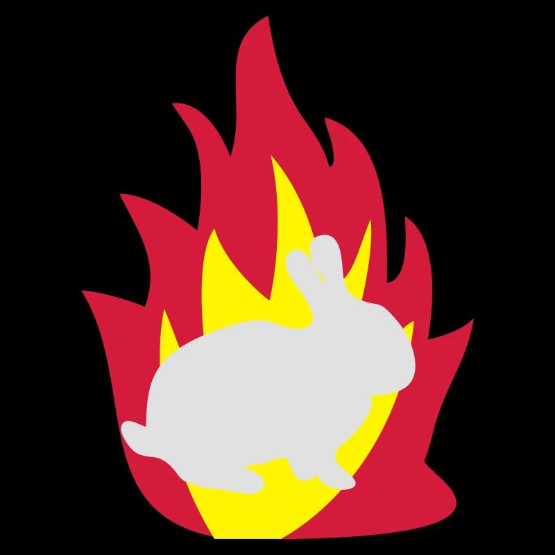 Lapin dans le feu