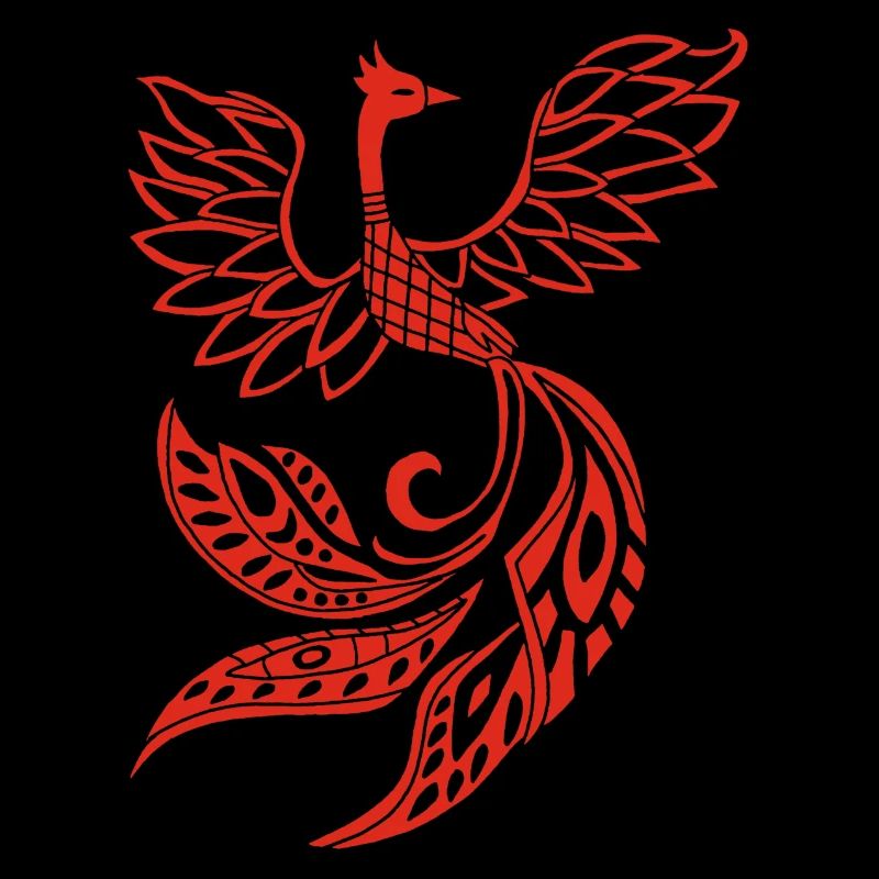 Red phoenix bird