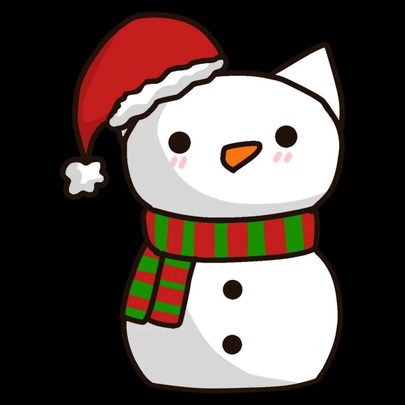 Cute Cat Shaped Snowman, Kawaii Cats
