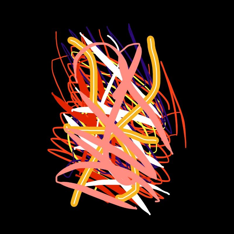 Abstract Colored Spider Art on T-Shirt