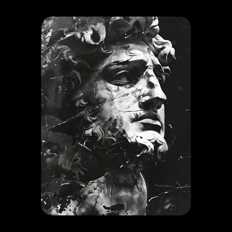 zerbrochenes Gesicht einer Marmorstatue