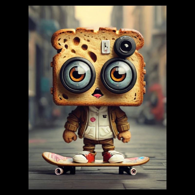 Toasbrot auf Skateboard