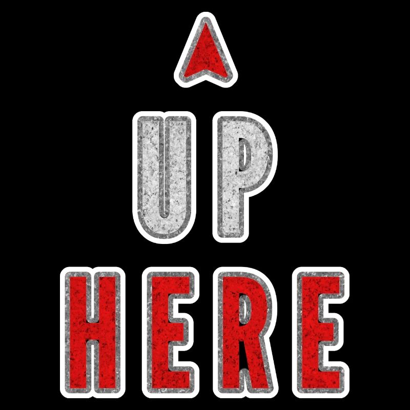 Funny Breast Joke - Up Here Grunge