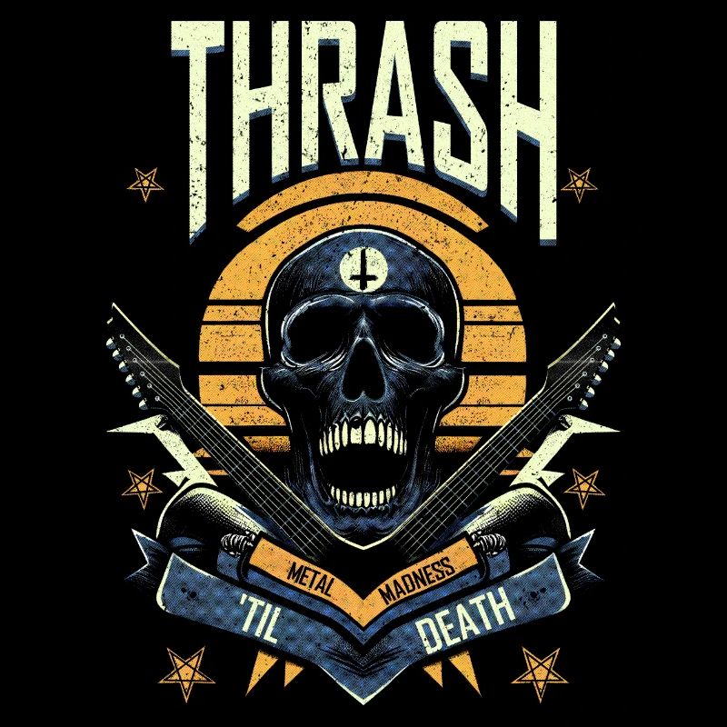 Thrash Til Death Retro Mummy Heavy Metal