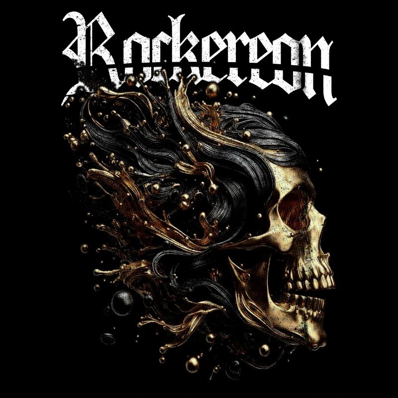 Goldener Totenkopf Design Rockereon Gothic Statement