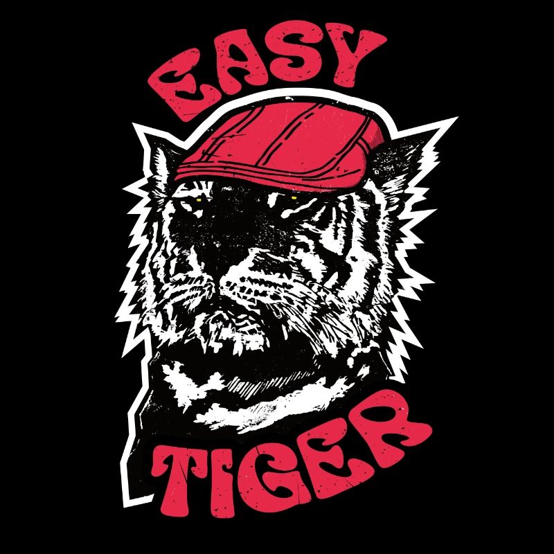 Easy Tiger, Vintage Illustration, Tiger Face