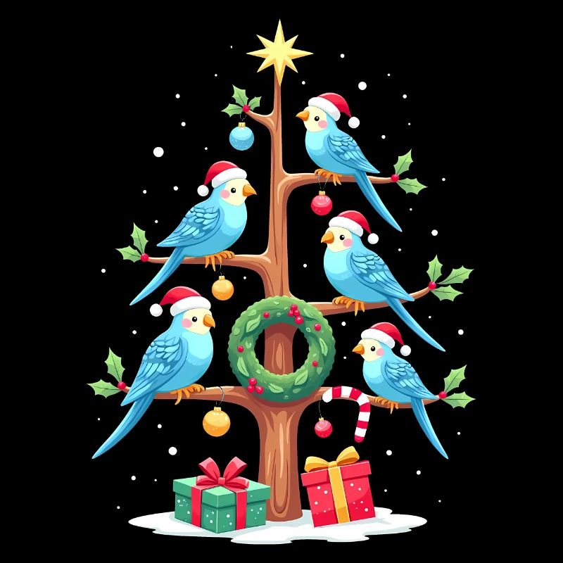 Perruche oiseau arbre de Noël Noël