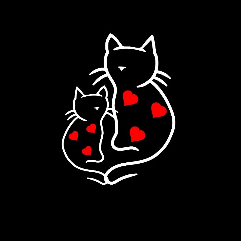 Valentin Retro Katzen Herz Katze 80er 90er
