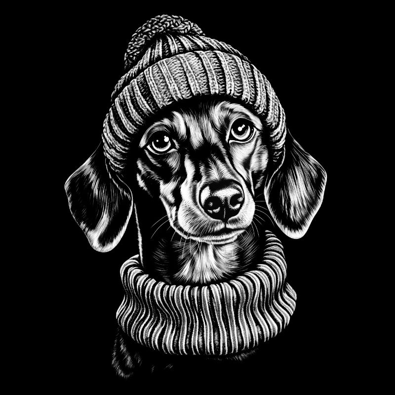 Dackel Pudelmütze Mütze Teckel Hunde Hund