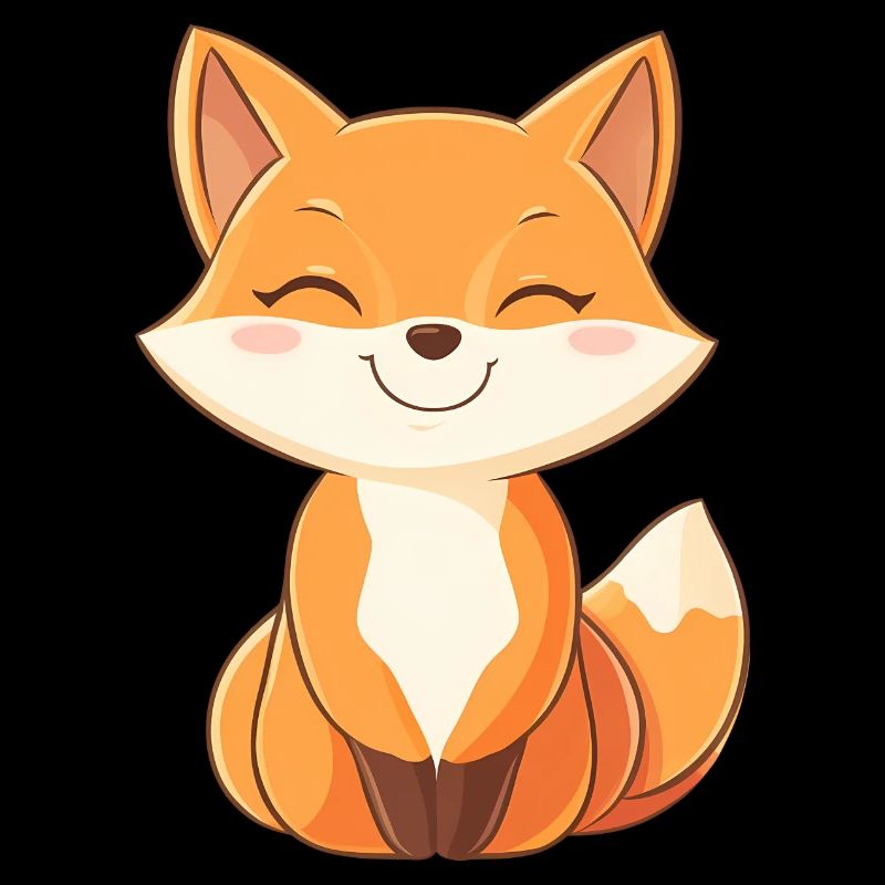 Renard mignon et heureux dans le style dessin animé