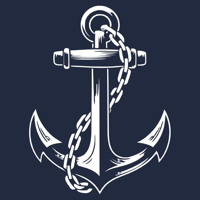 Robuster Schiffsanker mit Kette