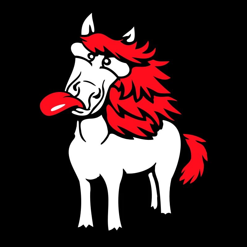 cheval fou langue sortant drôle idiot
