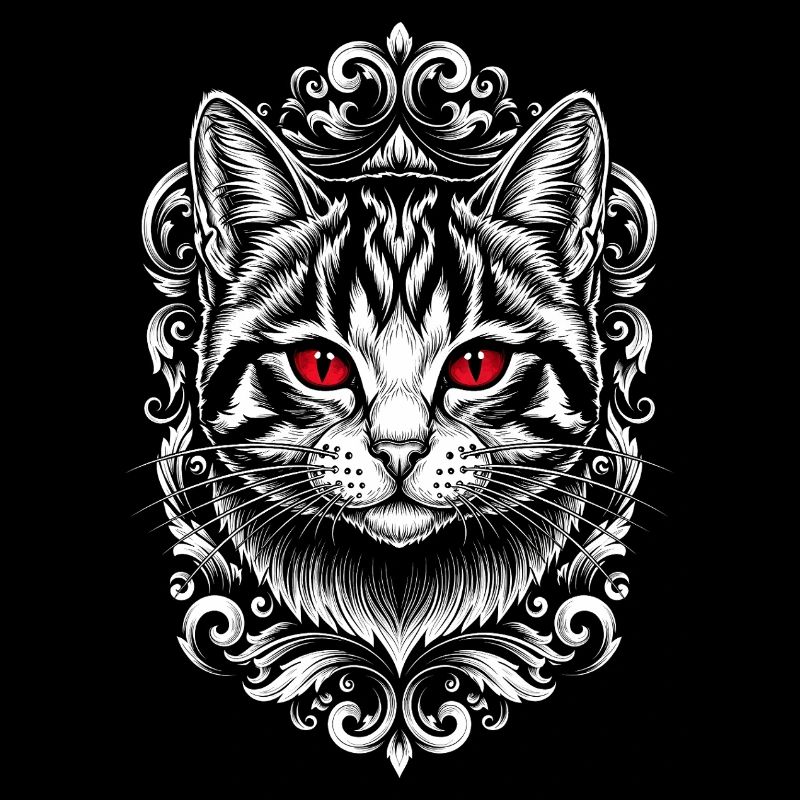 Gothic Katze mit lila Augen - Süßes Kätzchen