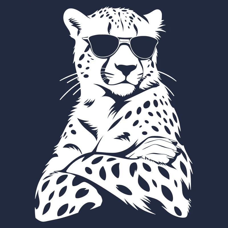 Guépard cool – Lunettes de soleil et bras croisés